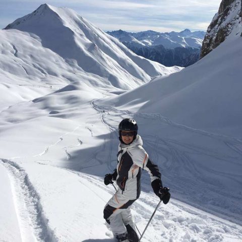 Patientin beim Skifahren