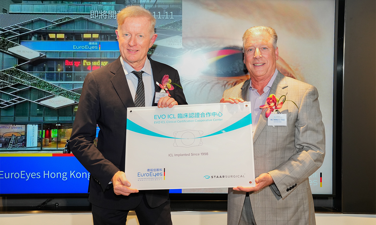 EuroEyes erhält die Auszeichnung für 25 Jahre Implantation von ICL Linsen 