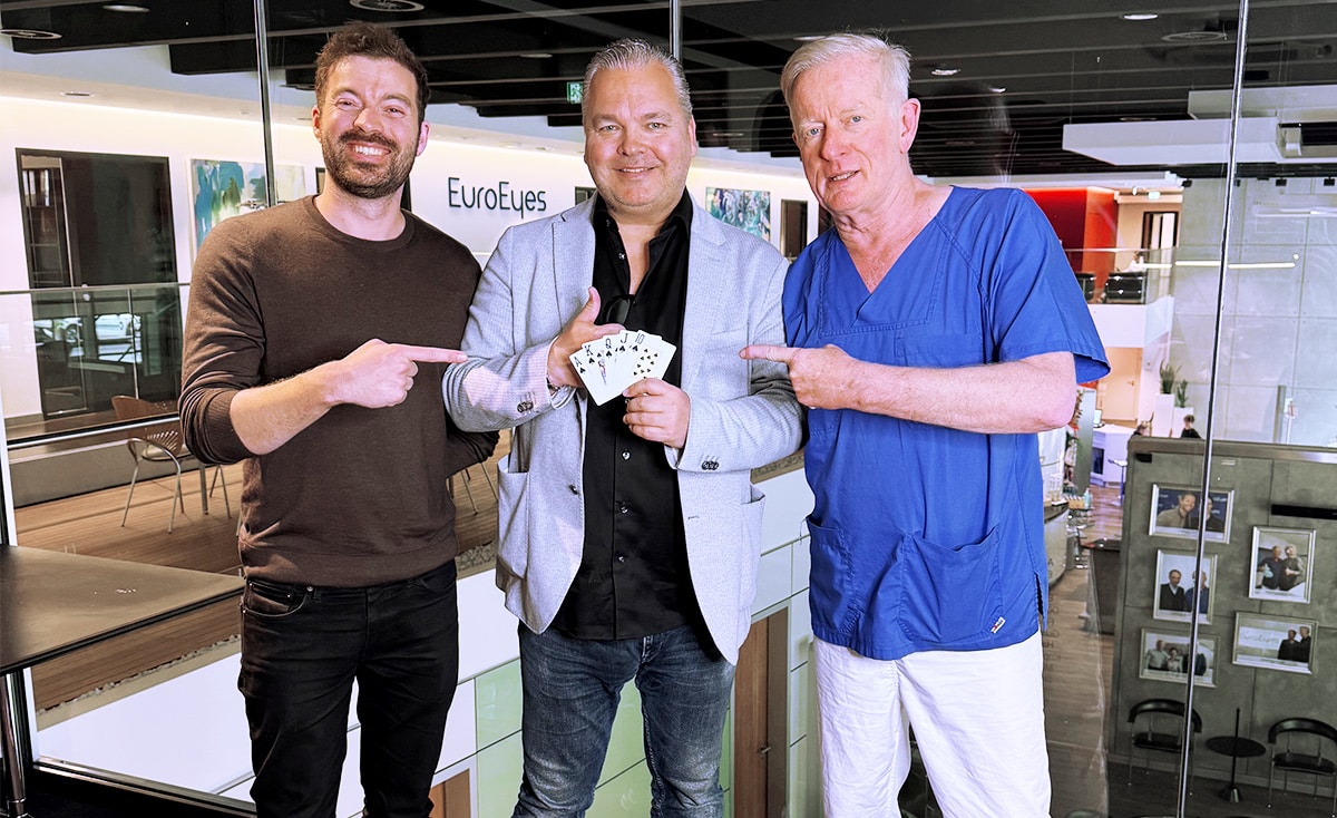 Poker-Weltmeister Jan-Peter Jachtmann sieht dank EuroEyes alle Karten sind wieder gestochen scharf!